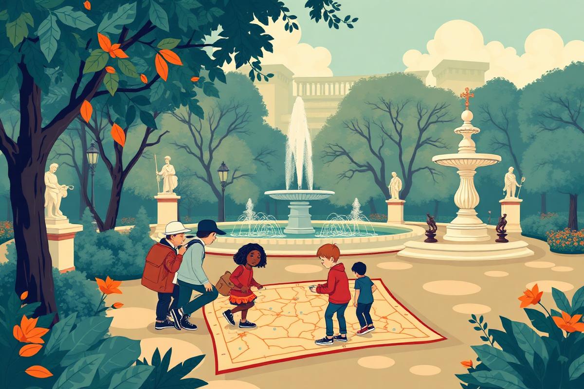 The Fountain Cipher illustrated adventure badge artwork