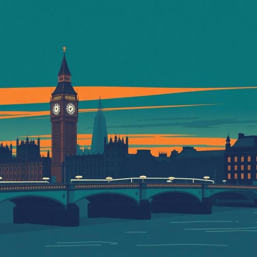 Illustrated poster of London