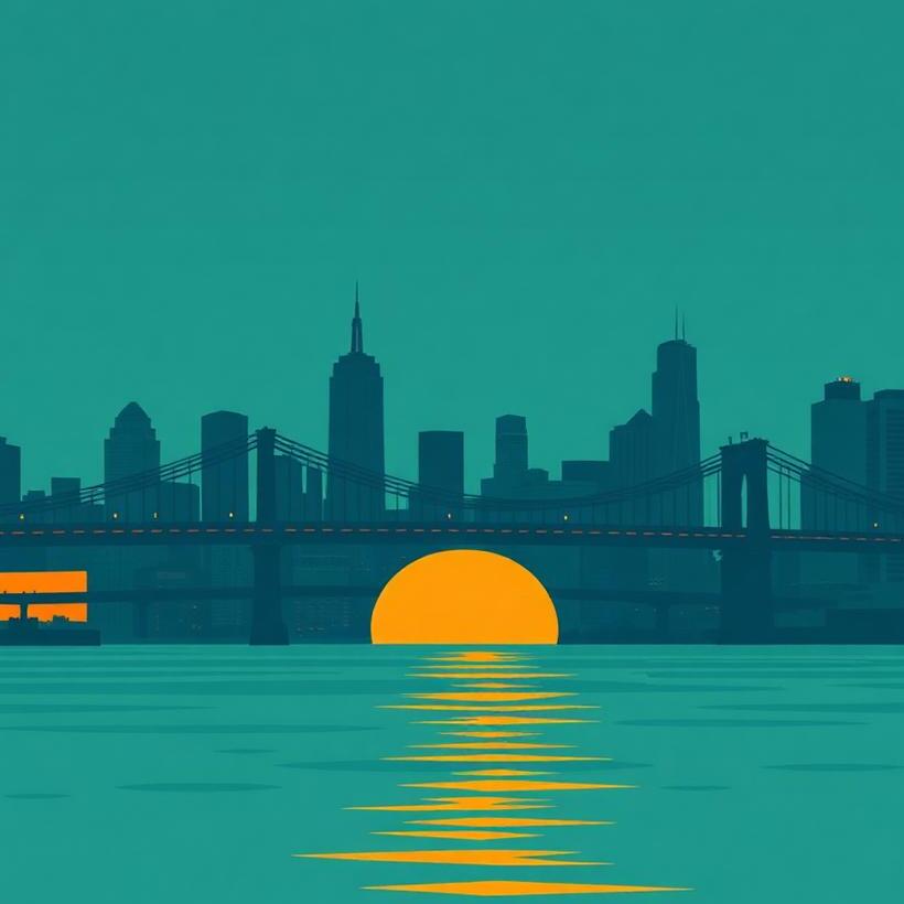 Illustrated poster of New York