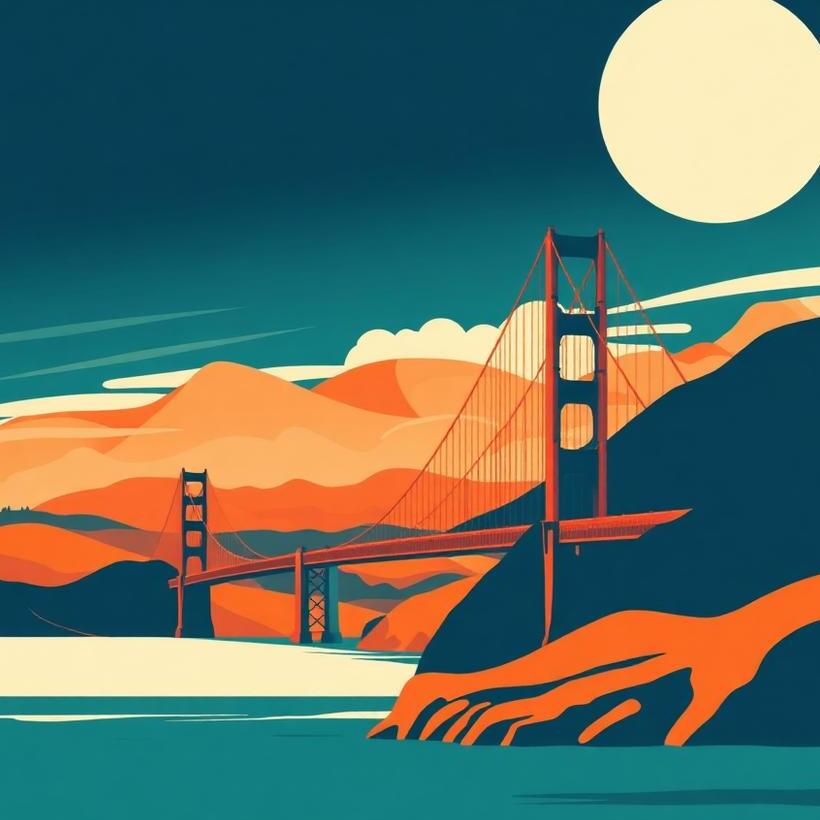 Illustrated poster of San Francisco