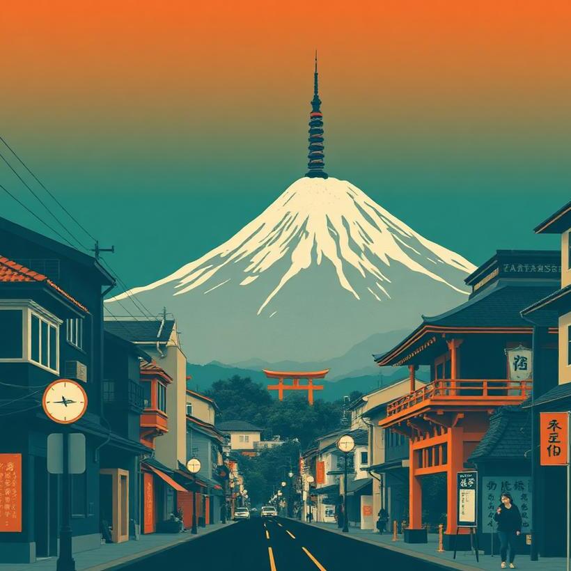 Illustrated poster of Tokyo